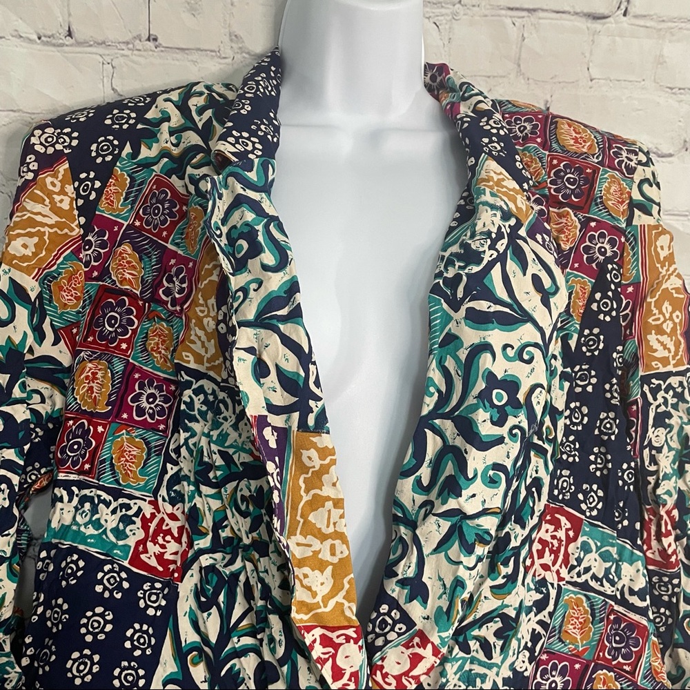 Requirements Colorful Patchwork Print Blazer Sz 10 - image 2